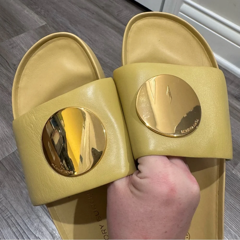 Tory Burch Patos Platform Sandal in Cornbread Yellow Leather Slides